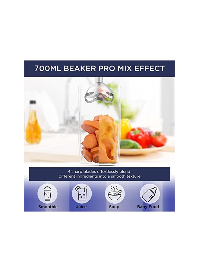 sokany Immersion Hand Blender, 4-in-1 Multifunctional 2 Speed Stainless Steel Handheld Stick Blender with 500ml Mixing Beaker, Milk Frother, Egg Whisk for Smoothies/Puree Baby Food/Sauces/Soups - Image 4