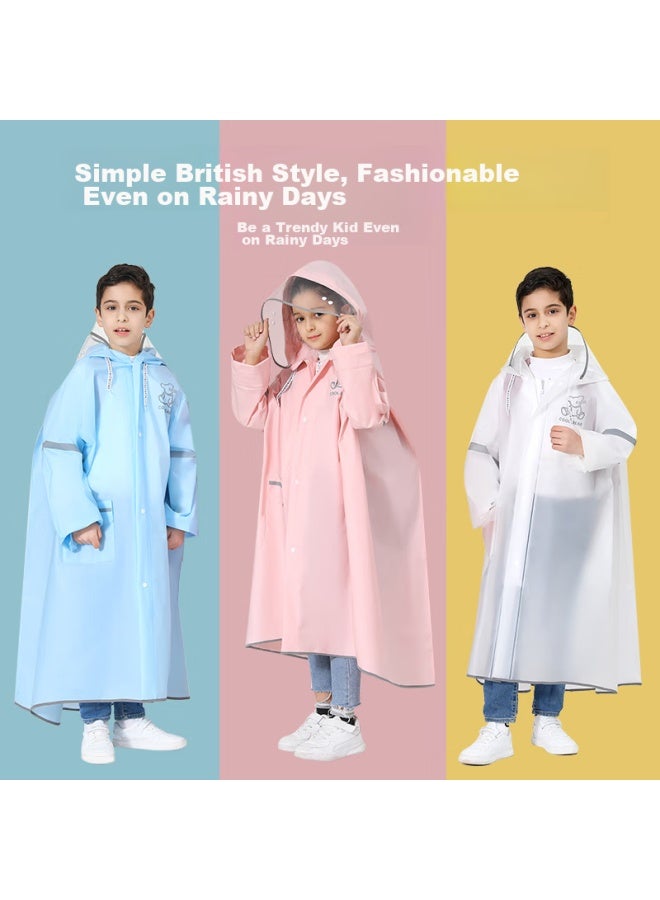 Daddy Pig Zhubaba Children's Raincoat For Boys And Girls Aged 6-12 With Backpack Space, Long Full-body Rain Poncho For School Use - Image 1