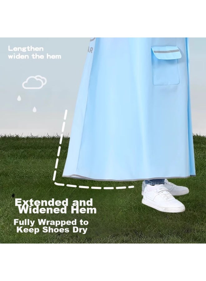 Daddy Pig Zhubaba Children's Raincoat For Boys And Girls Aged 6-12 With Backpack Space, Long Full-body Rain Poncho For School Use - Image 3