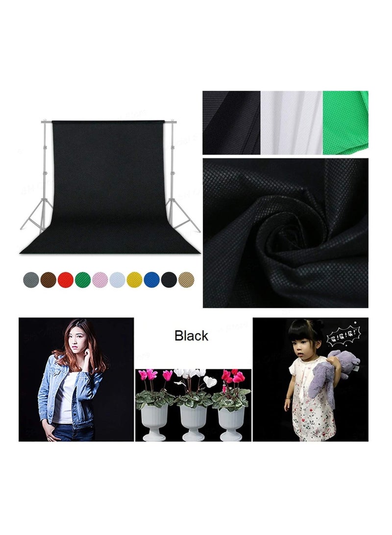 قماش غير منسوج صورة التصوير الفوتوغرافي الخلفية قماش الخلفية (1.5x3m أسود) - Image 3