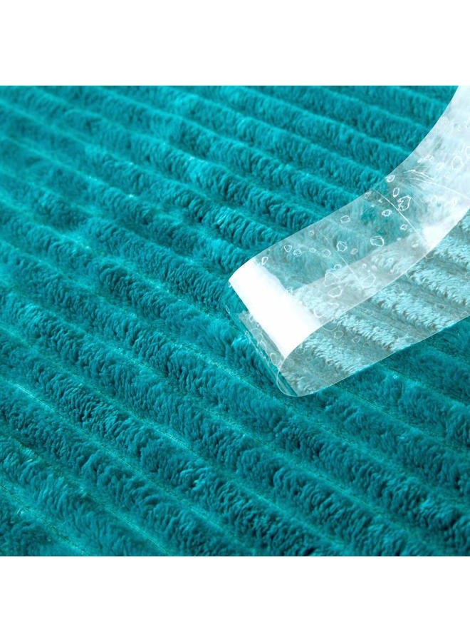 MIULEE Fleece Teal Throw Blanket with Stripe Texture | Flannel Throw | Super Soft Lightweight Microfiber | Plush, Fuzzy, Cozy | 50 x 60 Inches Christmas Blankets (Throw Size, Turquoise) - Image 5