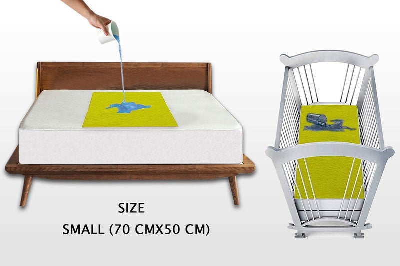 Trance Quick Dry - Soft Bed Protector Waterproof Baby Cot Sheet - (Small-70x50 cm,Lemon) - Image 2
