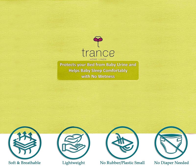 Trance Quick Dry - Soft Bed Protector Waterproof Baby Cot Sheet - (Small-70x50 cm,Lemon) - Image 3