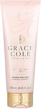 Grace Cole Vanilla Blush Peony Exfoliating Body Scrub 238ml Refreshing Hydrating Essential Oils Vegan and Cruelty Free No SLS or Parabens Made In England - Image 1