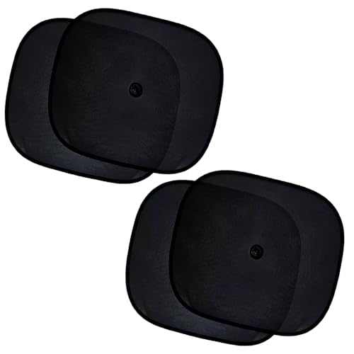 Pivalo Fabric Universal Car Curtains Sun Shade Cover Interior Accessories for UV Rays Protection Side & Rear Windows Baby Sunshade Compatible with Maruti Suzuki Tata Punch & All Cars(Black,Pack of 4) - Image 1