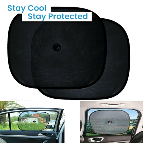 Pivalo Fabric Universal Car Curtains Sun Shade Cover Interior Accessories for UV Rays Protection Side & Rear Windows Baby Sunshade Compatible with Maruti Suzuki Tata Punch & All Cars(Black,Pack of 4) - Image 3