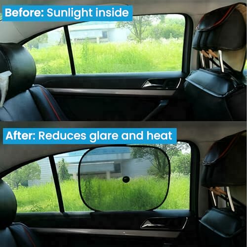 Pivalo Fabric Universal Car Curtains Sun Shade Cover Interior Accessories for UV Rays Protection Side & Rear Windows Baby Sunshade Compatible with Maruti Suzuki Tata Punch & All Cars(Black,Pack of 4) - Image 2