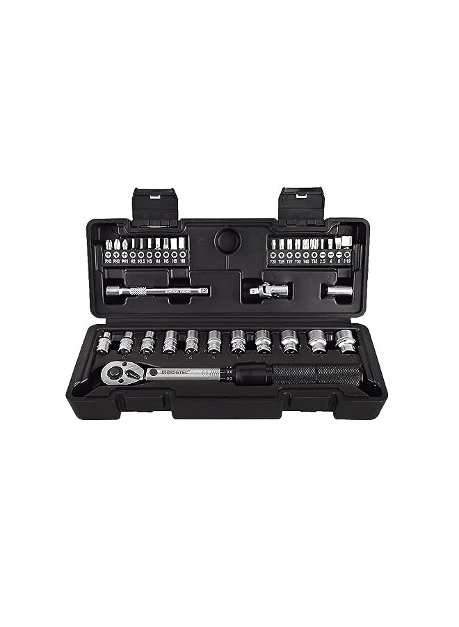 PROMASS Wrench,2-20Nm 1/4 Preset Torque Wrench Soet Bit Combination 35 in 1 Household Sets Multipurpose Utili Tool Kit Toolbox Hand Tool Sets ycle Fix  - Image 2