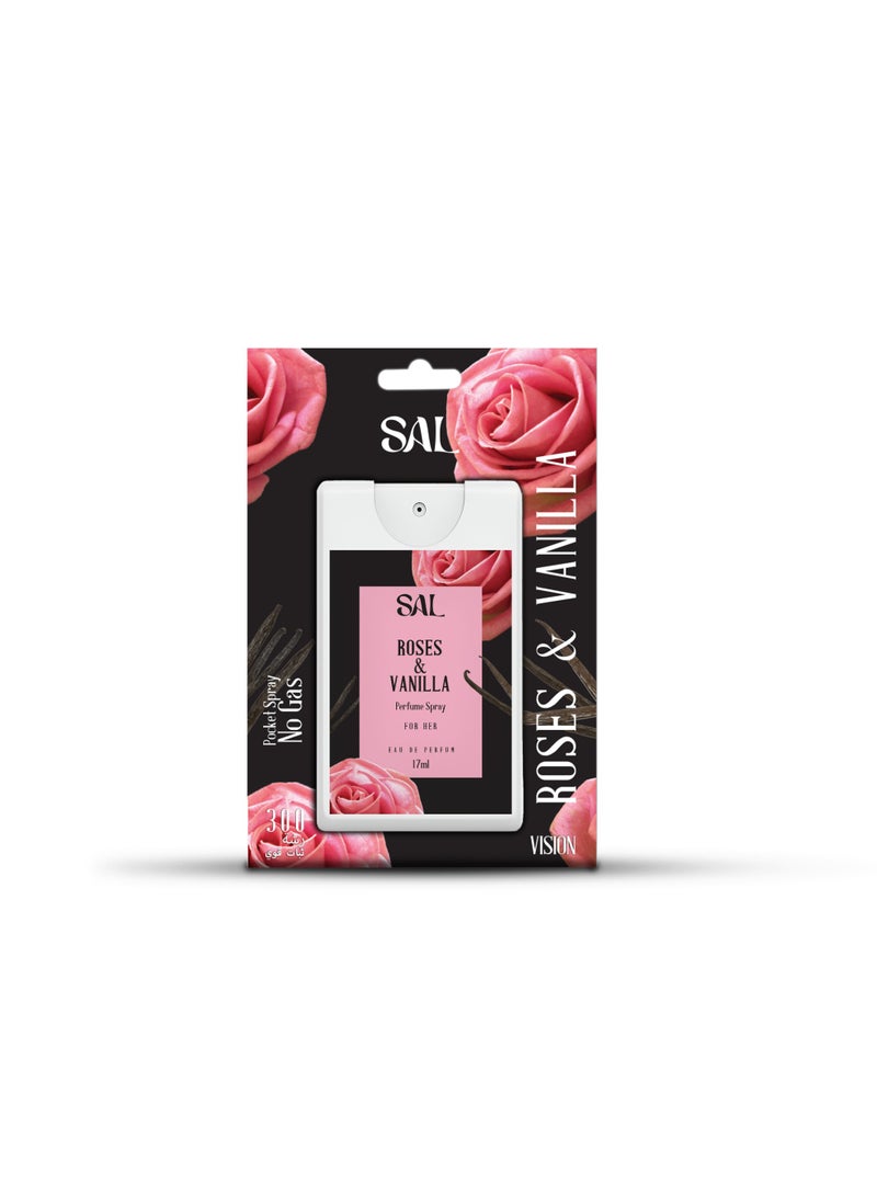 Sal Pocket Perfume – Roses & Vanilla | 17ml | 300 Sprays