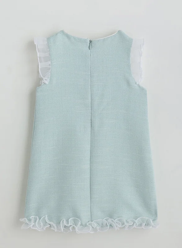 One Friday Ruffled Tweed Sleeveless Dress