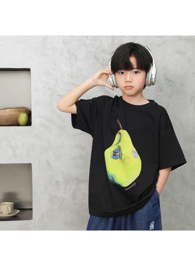 Luson Chen Da Zhu Boys And Girls Short-sleeve T-shirt, Xinjiang Cotton, Summer New Cool-feeling Half-sleeve, Boys' Big Kids Top - Image 4
