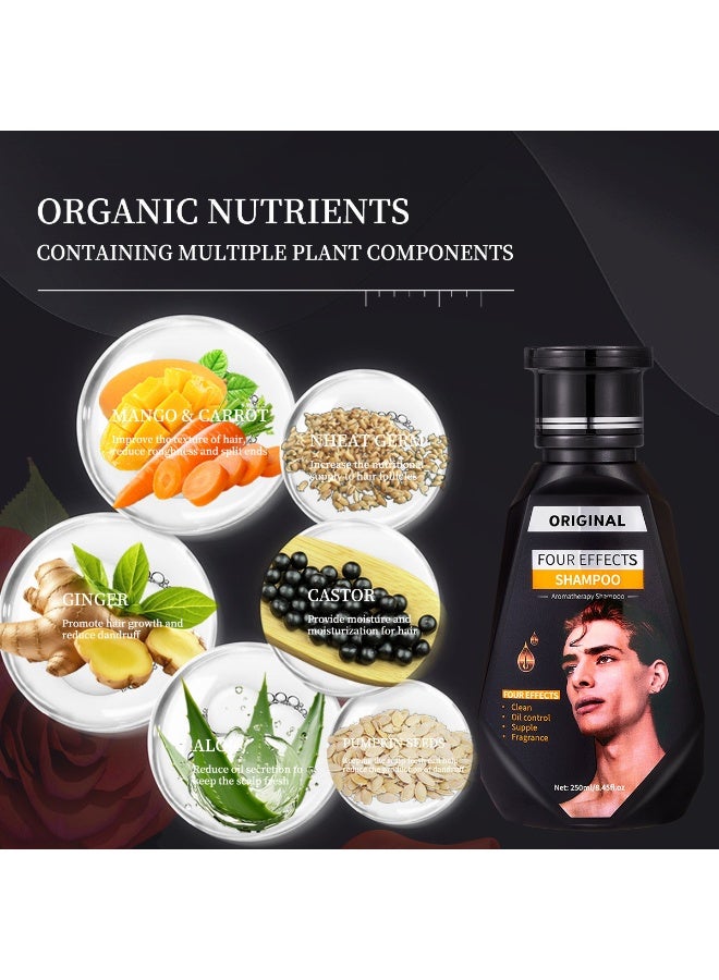 أوريجنال شامبو معطر للرجال 4 في 1، ينظف الشعر ويتحكم في إفراز الزيوت، ويتركه ناعمًا ومعطرًا، 250 مل - Image 3