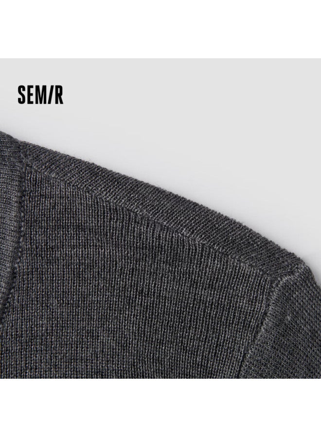 SEMIR Semir Knitted Sweater For Women, Contrasting Color Faux Two-piece Inner Layer, Winter , Conta Wool, Pullover Sweater, Slim Fit, 109724107012  - Image 2