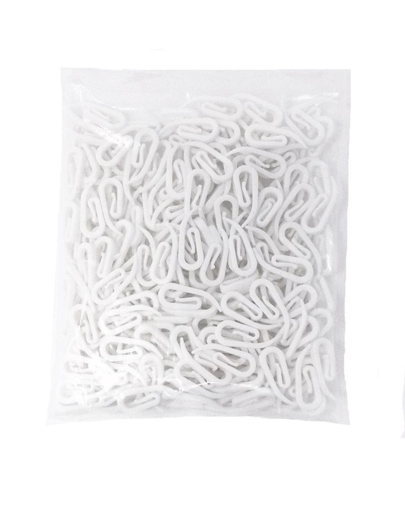 Honbay 200pcs White Plastic Curtain Hooks for Window Door and Shower
