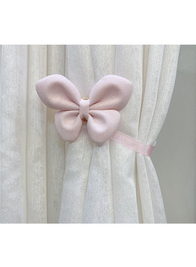 2-Pack Curtain Tiebacks Bow Curtain Tiebacks Curtain Tiebacks Indoor and Outdoor Curtain Decoration (Pink) - Image 3