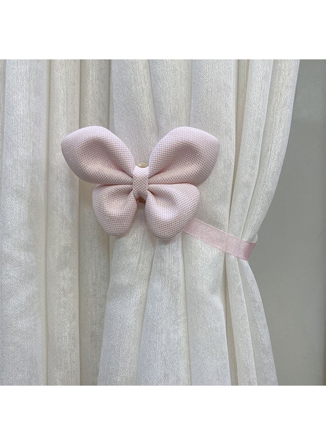 2-Pack Curtain Tiebacks Bow Curtain Tiebacks Curtain Tiebacks Indoor and Outdoor Curtain Decoration (Pink) - Image 2