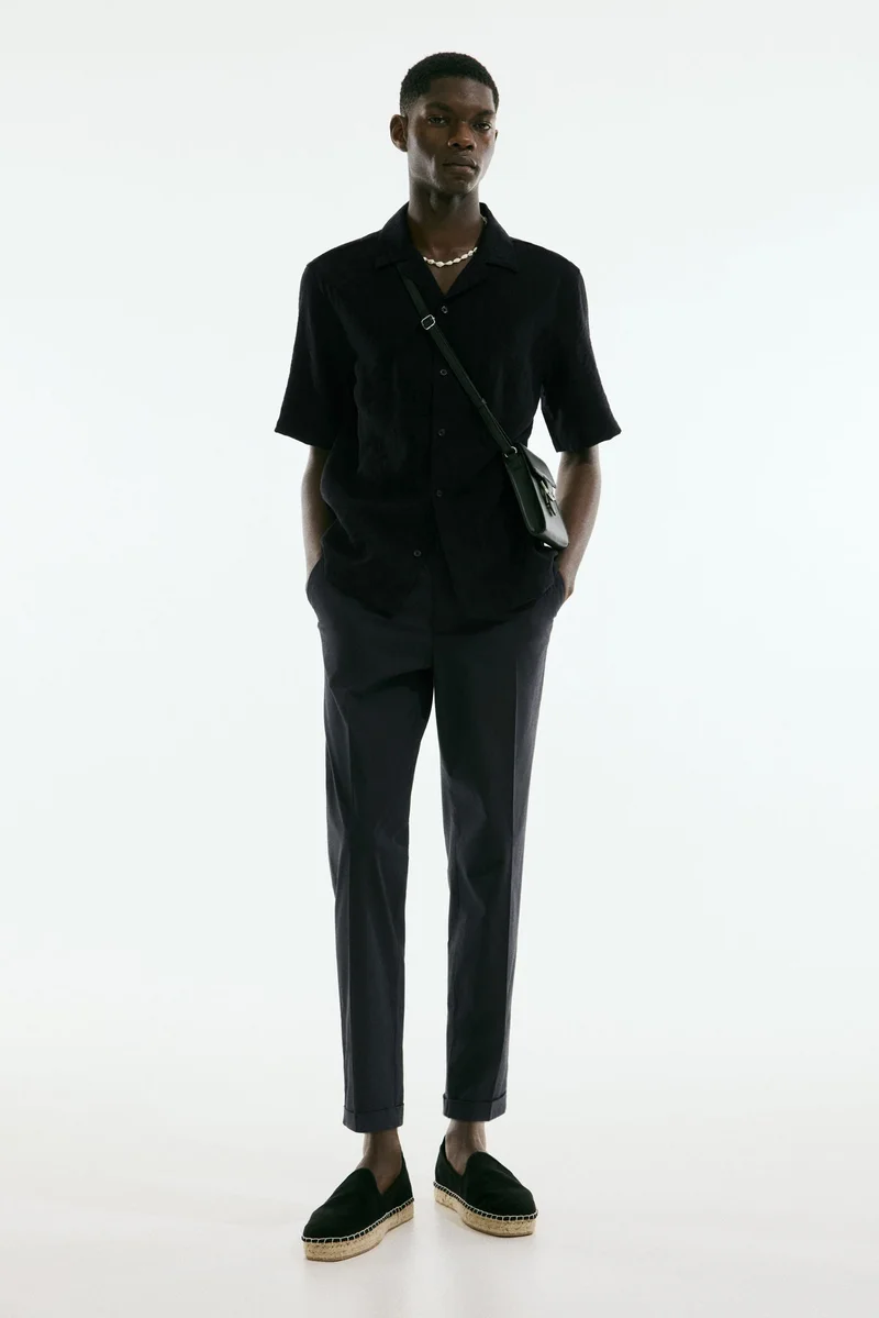اتش اند ام Regular Fit Cropped cotton trousers