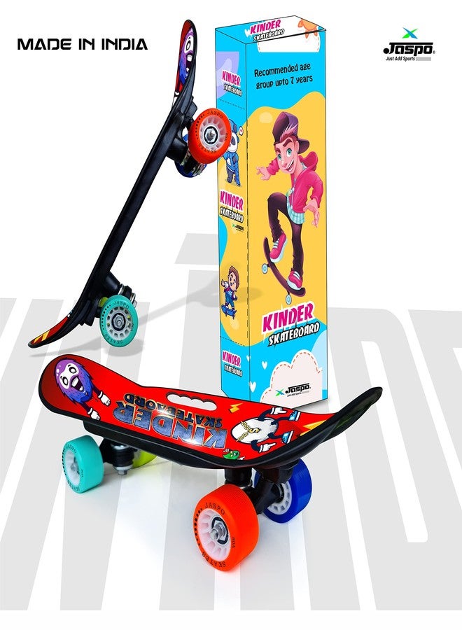 jaspo Street Runner Junior 18 Inches Fiber Skateboard For Kids Upto 7 Years Age Group Recommended Boys And Girls (Suitable Beginners Learners, Lil Devils multicolor) - Image 4