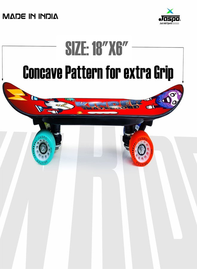 jaspo Street Runner Junior 18 Inches Fiber Skateboard For Kids Upto 7 Years Age Group Recommended Boys And Girls (Suitable Beginners Learners, Lil Devils multicolor) - Image 5