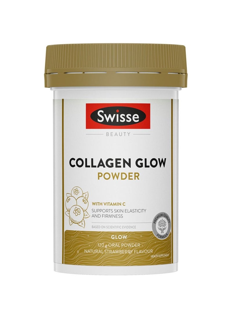 Swisse - Beauty Collagen Glow Powder, with vitamin C Supports skin elasticity and firmness 120g Oral Powder Natural Strawberry Flavour Health Supplement - Image 1