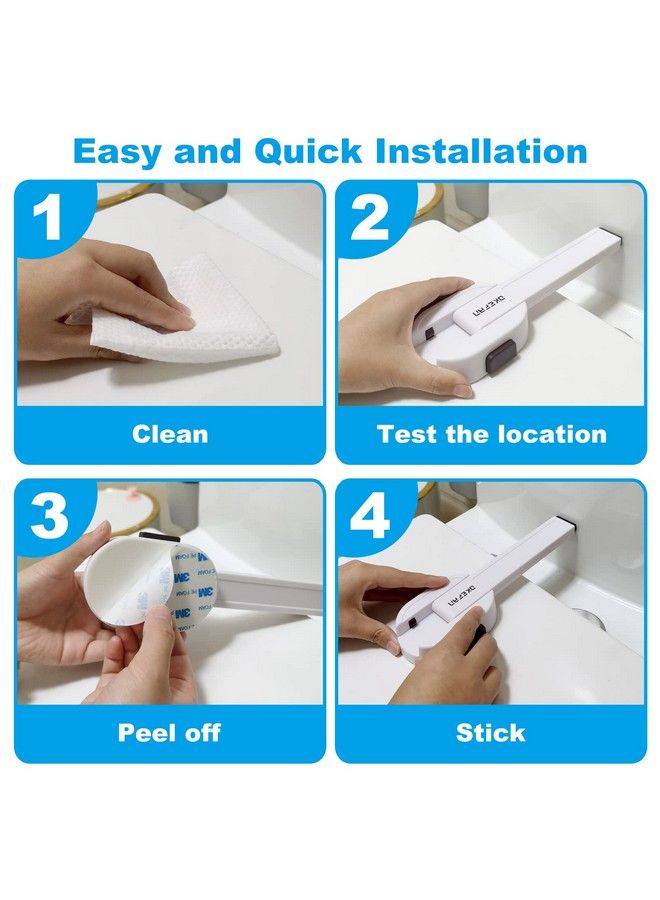 OKEFAN Toilet Locks Baby Proof Okefan Toilet Seat Lock Child Safety For Toddlers Adhesive Kids Proofing Toilet Lid Lock Easy To Install No Drill Needed (2) - Image 5