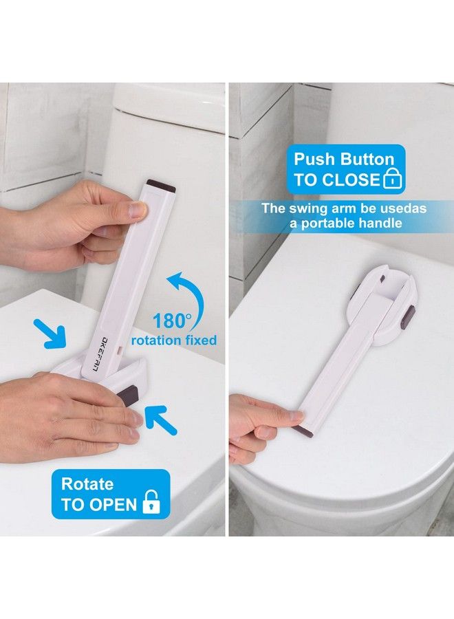 OKEFAN Toilet Locks Baby Proof Okefan Toilet Seat Lock Child Safety For Toddlers Adhesive Kids Proofing Toilet Lid Lock Easy To Install No Drill Needed (2) - Image 4