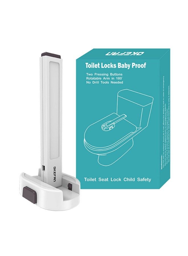 OKEFAN Toilet Locks Baby Proof Okefan Toilet Seat Lock Child Safety For Toddlers Adhesive Kids Proofing Toilet Lid Lock Easy To Install No Drill Needed (2) - Image 2