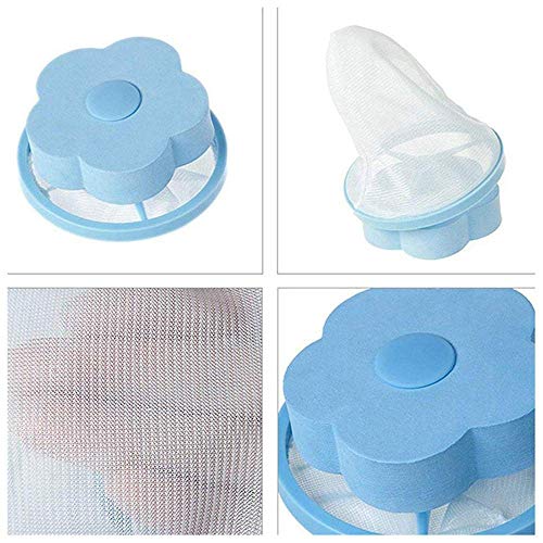 MeeTo Washing Machine Floating Lint Mesh Bag Net Hair Filter Remover Net Pouch Hair Catcher Lint Catcher for Household Tool (Pack of 4) - Image 4