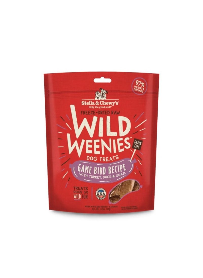 Stella & Chewys Wild Weenies Game Bird Recipe Dog Treats 3.25 Oz  - Image 1