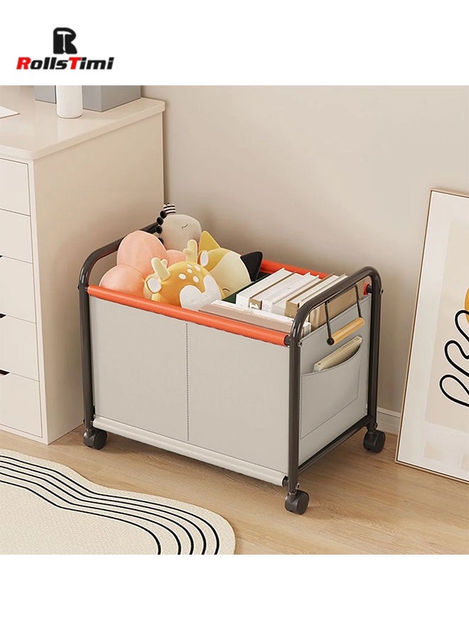 RollsTimi  Large Capacity Rolling Toy Storage Bin,Multi-Functional Cart, Office Furniture Organizer with Wheels, Home Decor Accessory,Beige - Image 2
