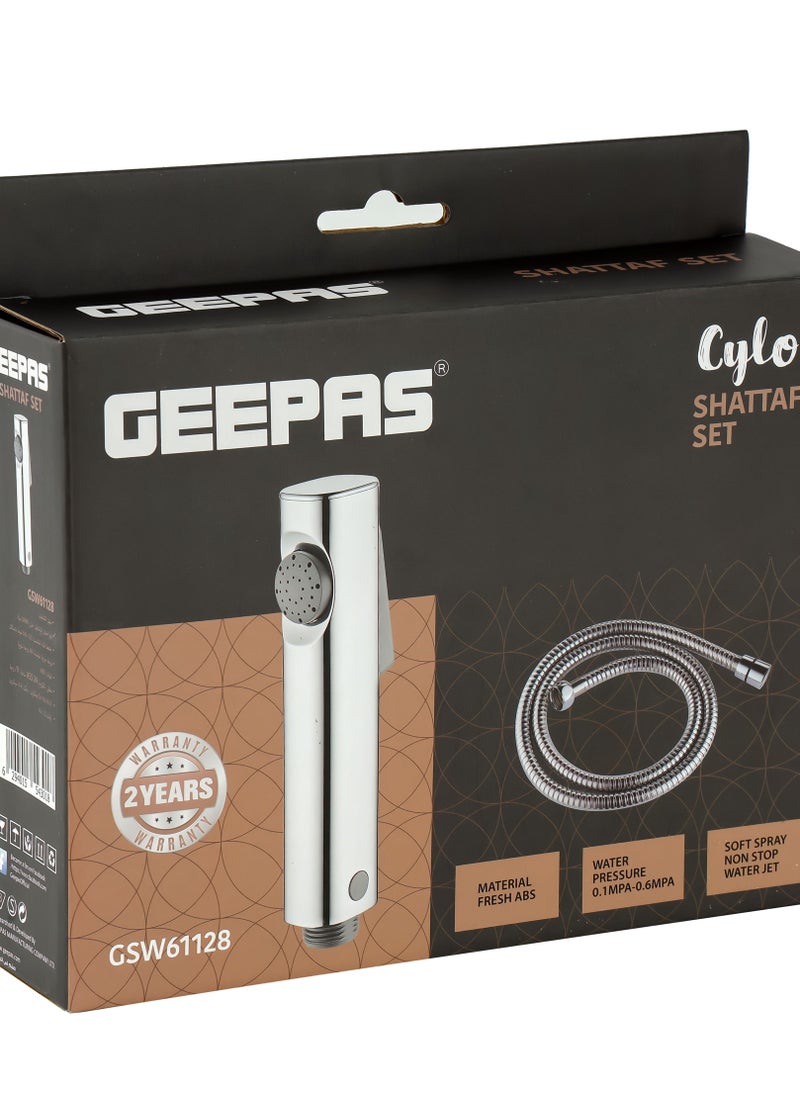 GEEPAS - Cylo Shattaf Set GSW61128, Soft Spray Non Stop Water Jet with Easy Switch On, High Quality ABS Material, G1/2" Thread, Suitable Water Temperature- 60-Degrees Celsius, For Bathroom Use - Image 1