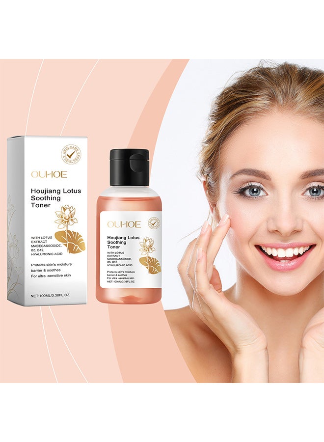 OUHOE OUHOE Lotus Toner is rich in vitamin B5 (panthenol), vitamin B12 (cobalamin), hyaluronic acid and other nutrients. It is suitable for moisturizing facial skin, softening and brightening skin.  - Image 2