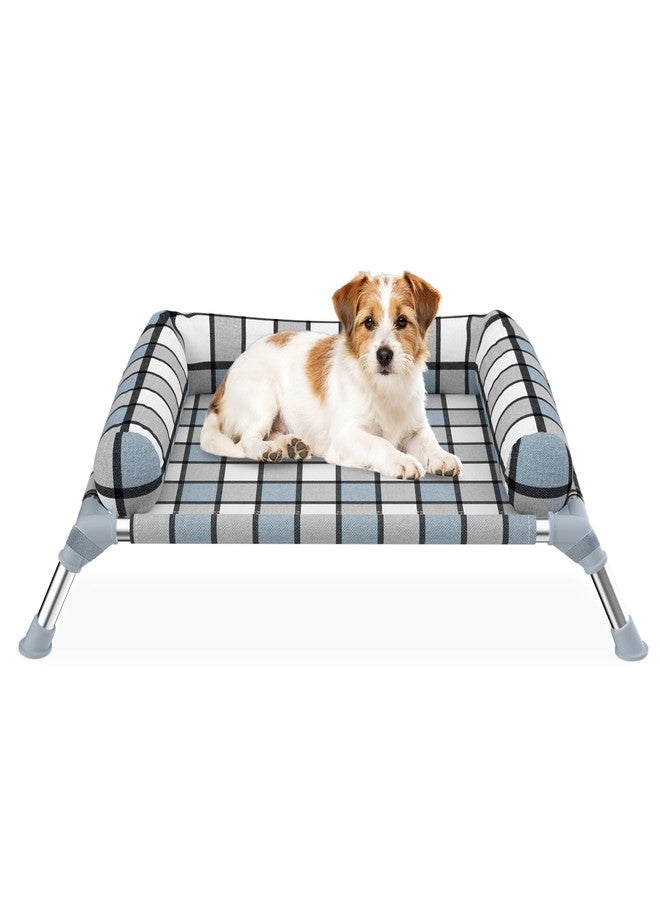 Caghash Elevated Pillow Bolster Dog Bed - Raised Dog Beds with Bolster Portable Lifted Washable Pet Cot Bed with Stainless Steel Frame Dogs Hammock Bed for Indoor & Outdoor (Bolster S) - Image 1