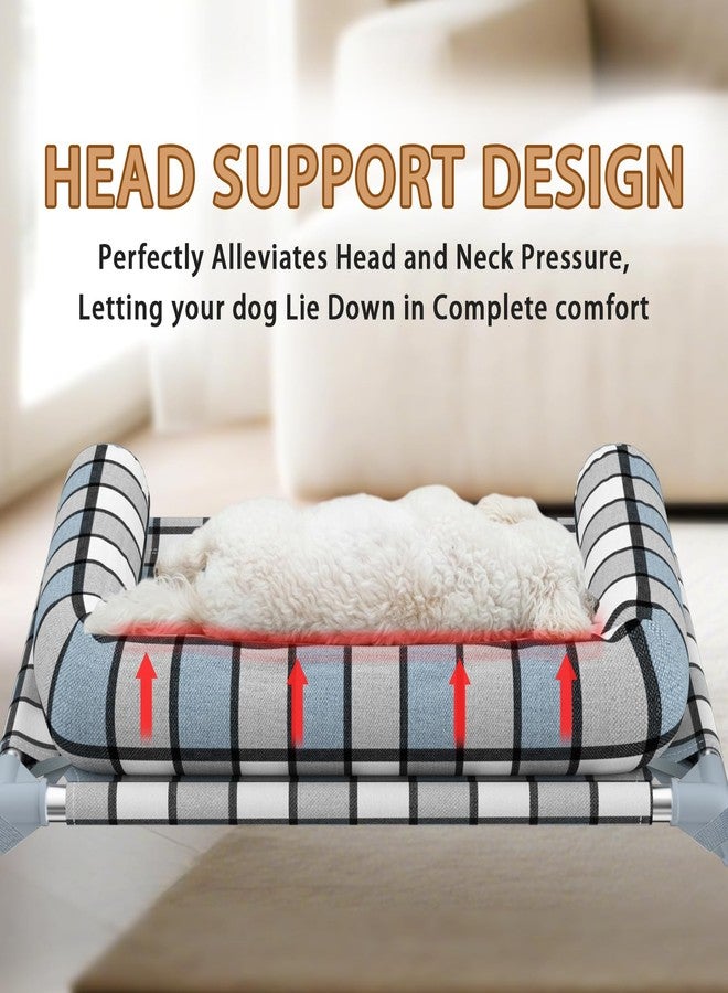 Caghash Elevated Pillow Bolster Dog Bed - Raised Dog Beds with Bolster Portable Lifted Washable Pet Cot Bed with Stainless Steel Frame Dogs Hammock Bed for Indoor & Outdoor (Bolster S) - Image 3