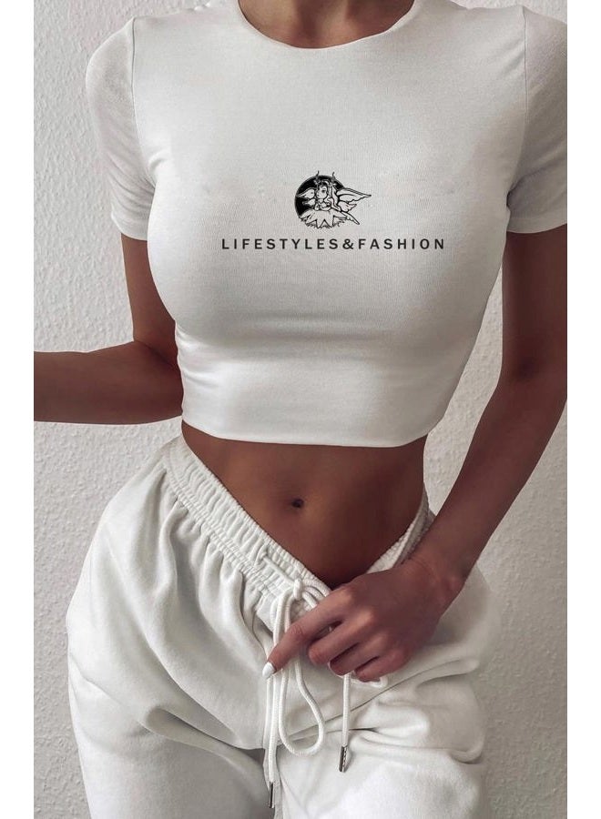 Waitfairy Sweatpants Women - Joggers for Women High Waist Baggy Sweat Pants for Womens Joggers with Pockets, White, XS - Image 5