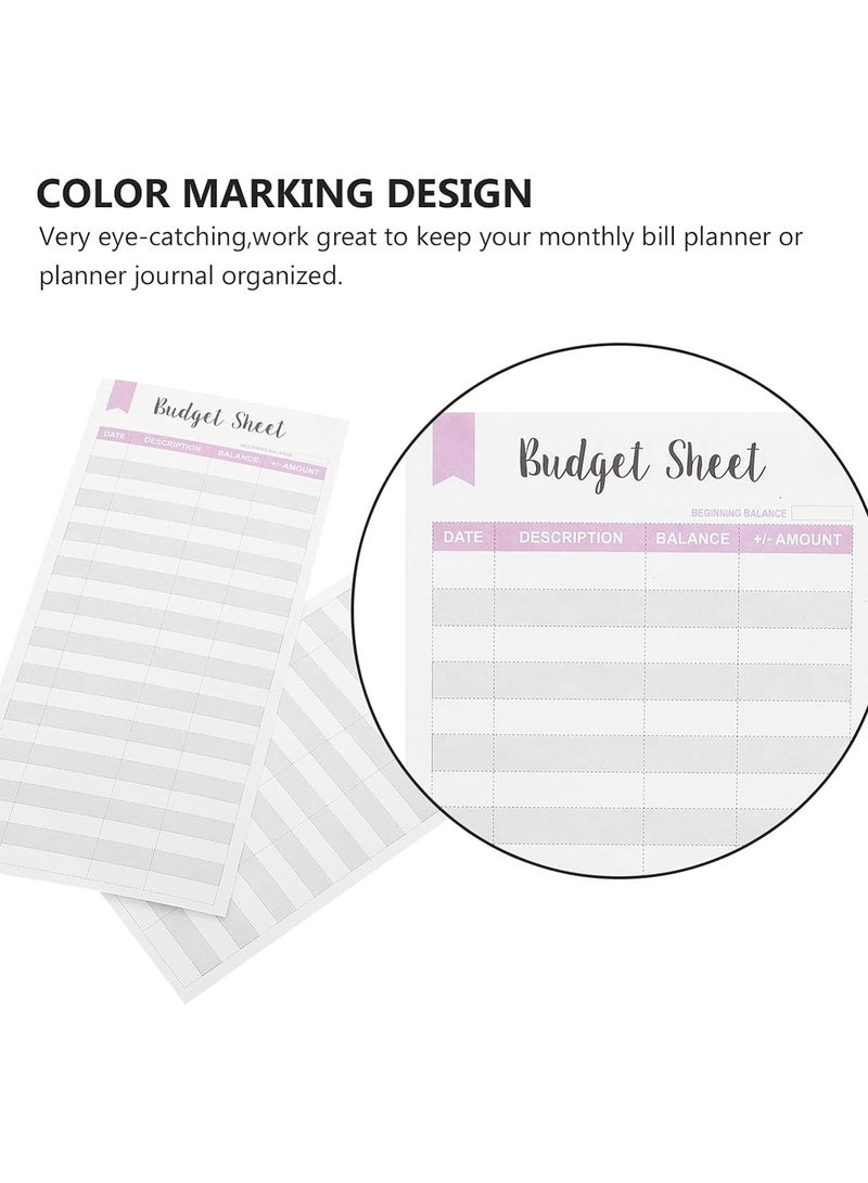 GGOOT 20pcs Budget Sheets A6 Binder Expense Tracker Money Organizer Planner Manager for Cash Envelopes Ledger Book Budgeting Wallet Bill Organizer Red  - Image 4
