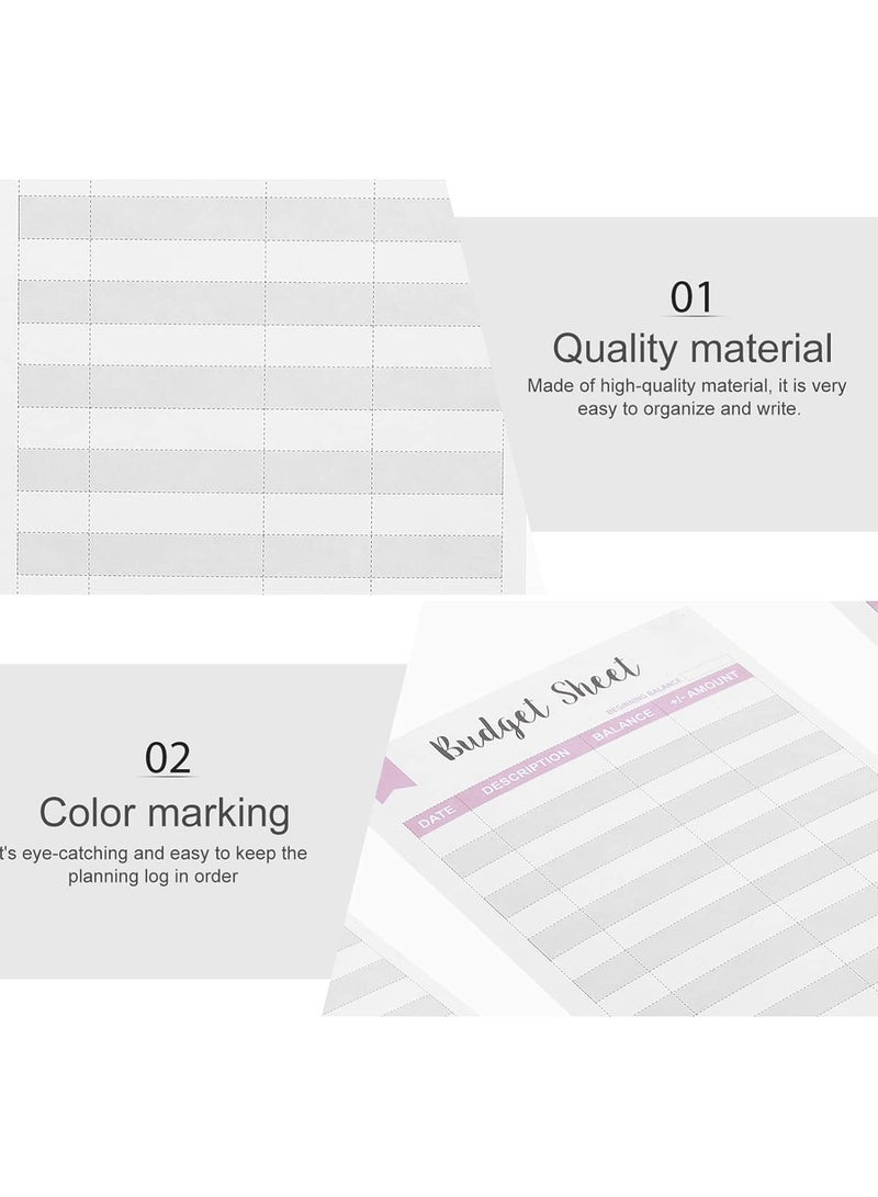 GGOOT 20pcs Budget Sheets A6 Binder Expense Tracker Money Organizer Planner Manager for Cash Envelopes Ledger Book Budgeting Wallet Bill Organizer Red  - Image 3