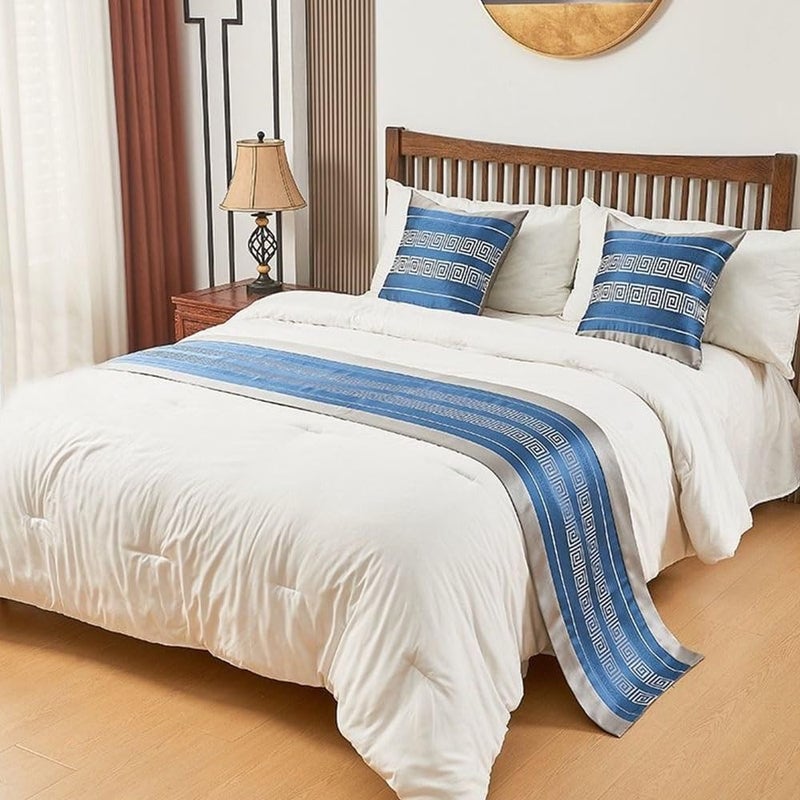 Floral, Bed Runners Pack of 3 Multicolor Multiple Sizes,Blue-50 * 210cm for 1.5m Bed - Image 1