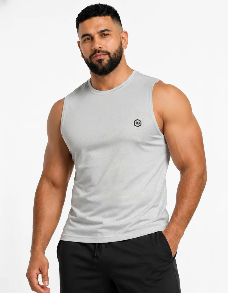 بريما إيس رجالي Tank Top عشاق الجيم بريميوم Light Grey