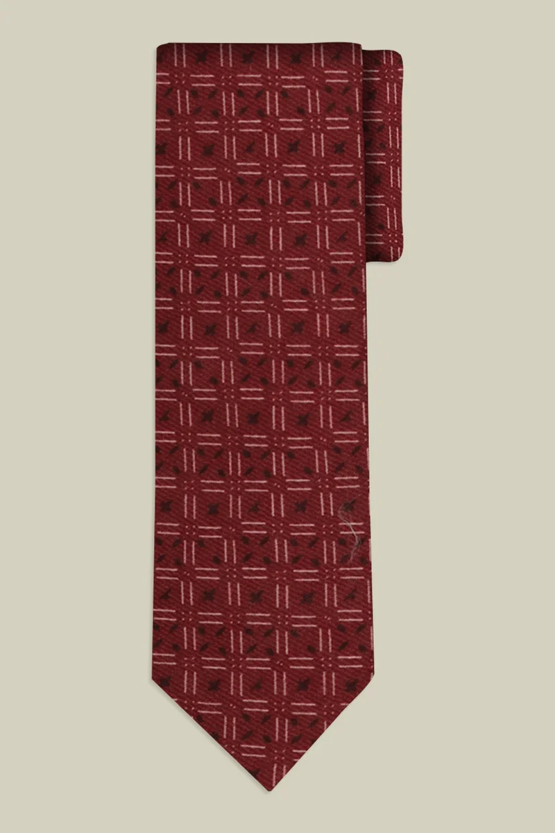 Doppelganger Men's macro patterned tie - Red
