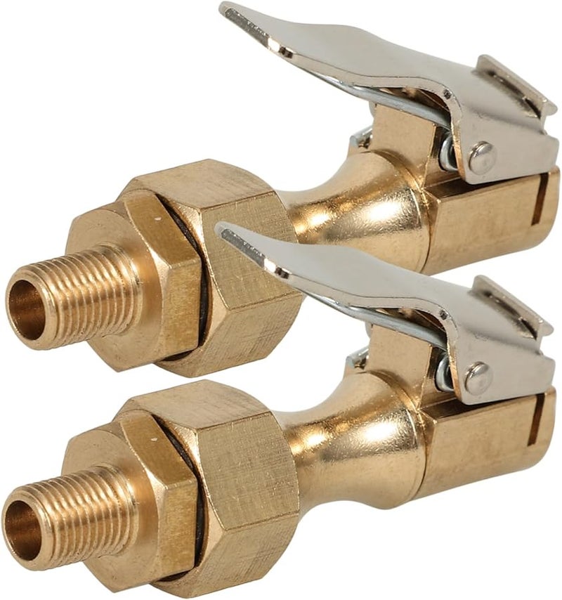 قطعتان من صمام هواء ثقيل القفل لتضخيم الإطارات متوافق مع السيارات والشاحنات والدراجات - Image 1