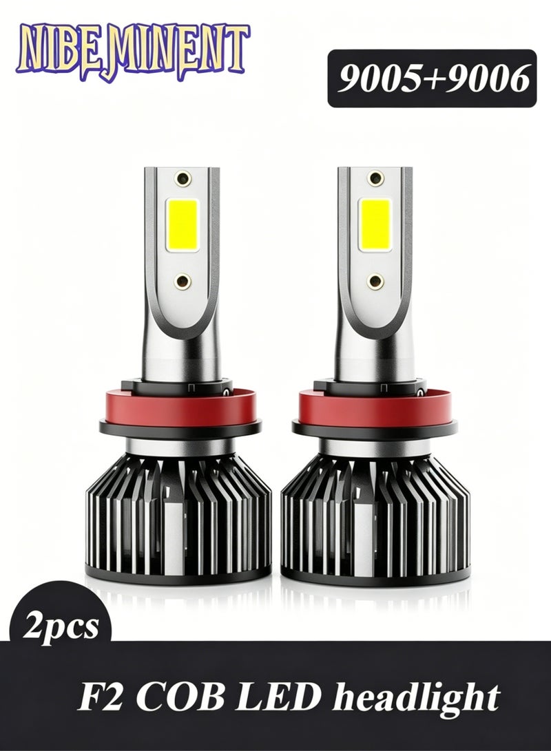 نيبمينينت V6 9005 HB3 9006 HB4 مصباح مجمع، 30 واط، 6000 لومن، 6000 كيلو أبيض بارد، شريحة COB سطوع عالية، 9 فولت - 16 فولت تيار مستمر، جاهزة للشحن، للسيارات، سيارات الدفع الرباعي، الشاحنات (مجموعتان) - Image 1