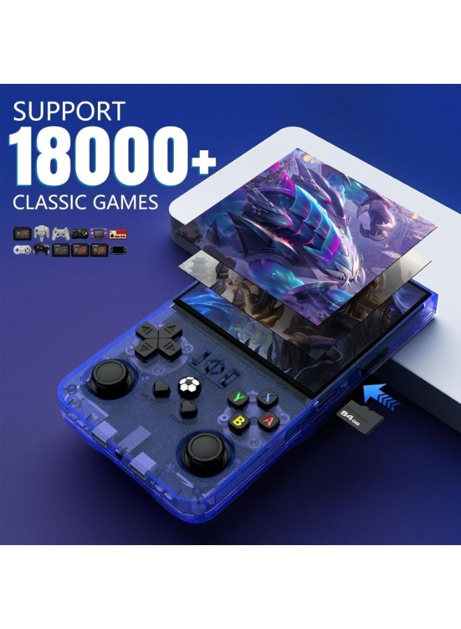 ELTRAZONE 2025 R36MAX Upgraded Retro Handheld Gaming Console with 64GB, 18000+ Classic Games, 4.0" IPS Display, Linux System, 4000mAh Battery, Portable Video Game Player for Kids & Adults – Blue - Image 2