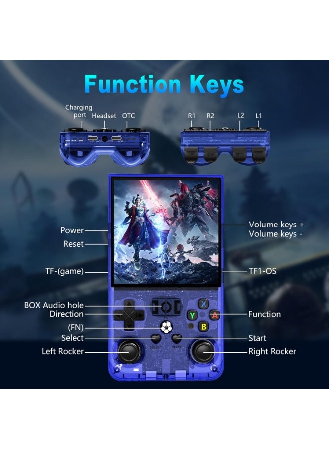 ELTRAZONE 2025 R36MAX Upgraded Retro Handheld Gaming Console with 64GB, 18000+ Classic Games, 4.0" IPS Display, Linux System, 4000mAh Battery, Portable Video Game Player for Kids & Adults – Blue - Image 5