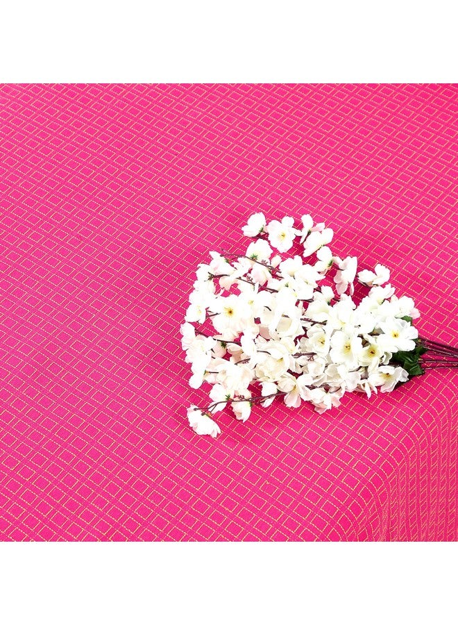 RANGBHAR Handloom Cotton Double Bedsheet Without Pillow Covers, Woven Checkered Bedcover, 90 x 100 inch, Pink Box - Image 4