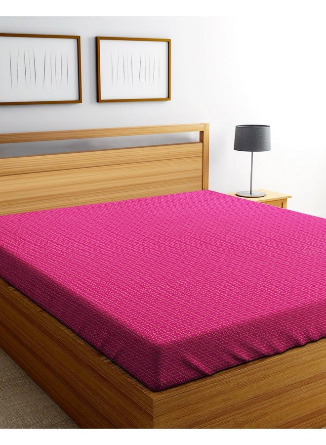 RANGBHAR Handloom Cotton Double Bedsheet Without Pillow Covers, Woven Checkered Bedcover, 90 x 100 inch, Pink Box - Image 1