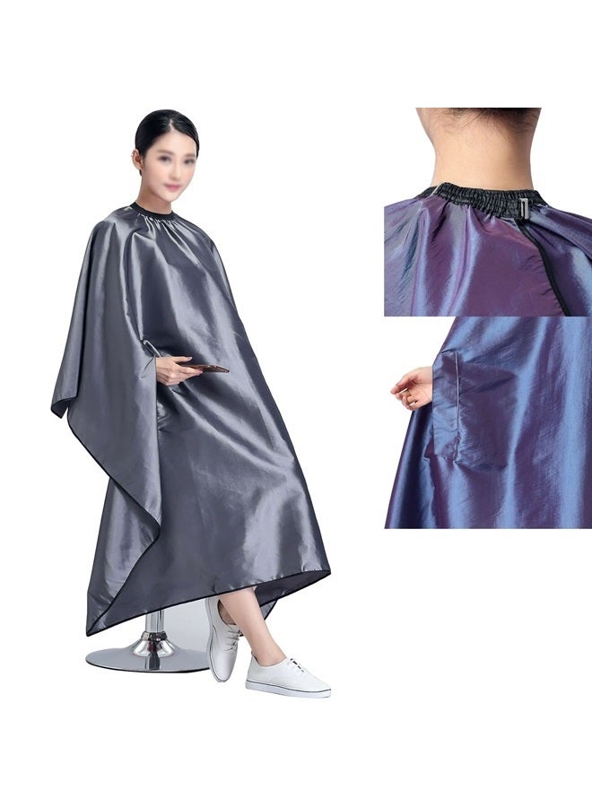 XDONEF Barber Cape with Hand Holes Waterproof Hair Cutting Cape for Women Haircut Cape with Adjustable Metal Clip Hairdresser Salon Cape for Adults Unisex 55x63 Gray - Image 1