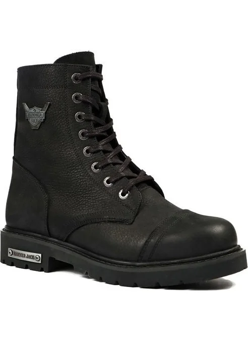 هامر جاك Black Leather Men's Boots 102 18505 V4