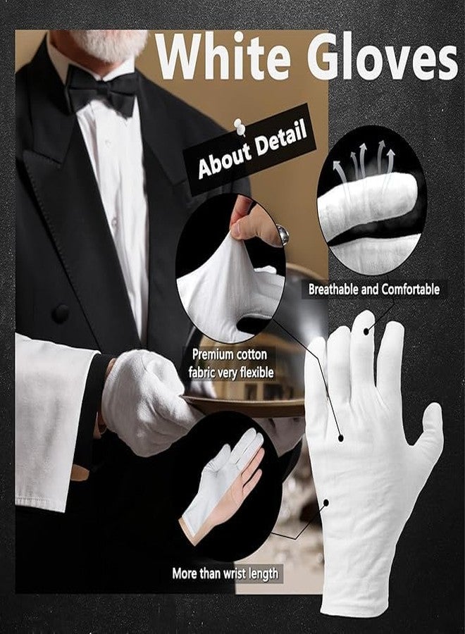 7Shield Soft Cotton Gloves - Breathable, Reusable Hand Protection for Moisturizing, Cleaning, or Work, White, 300 GSM Heavy Cotton Fabric, Regular Size (1 Pair) - Image 5