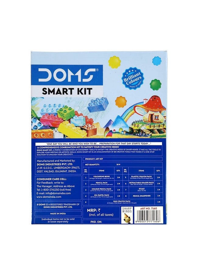 Doms Smart Kit | Comes With Transparent Zipper Bag | Perfect Value Pack | Kit For School Essentials | Gifting Range For Kids | Combination of 12 Stationery Items - Image 4